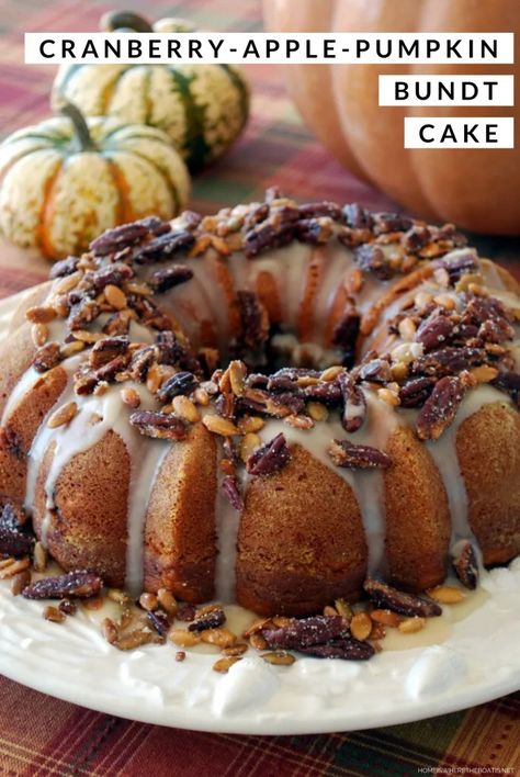 Pumpkin Bundt, Apple Pumpkin, Pumpkin Bundt Cake, Sugared Pecans, Pumpkin Cranberry, Cranberry Apple, Pumpkin Spice Syrup, Gateaux Cake, Maple Glaze