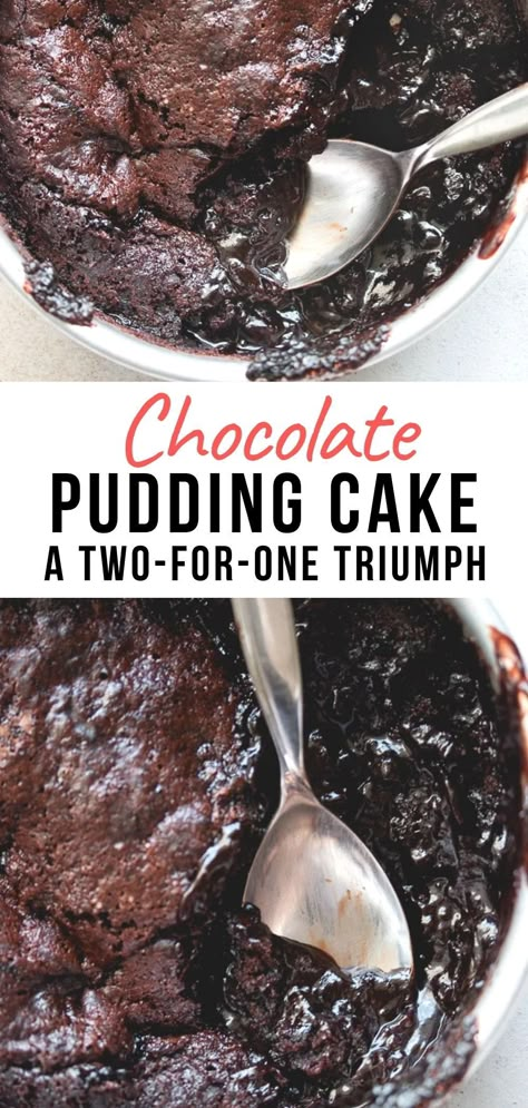 Chocolate Pudding Cake Recipe, Pudding Cake Recipe, Easy Chocolate Pudding, Brownie Pudding, Fudge Chocolate, Chocolate Pudding Cake, Chocolate Covered Katie, Cake Mug, Yummy Desserts Easy