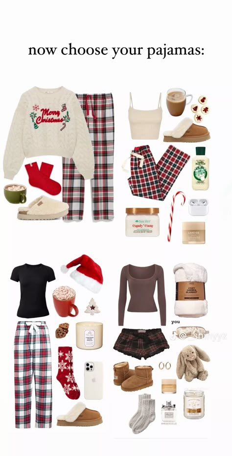 Cosy Pjs Aesthetic, Cute Pajamas Christmas, Christmas Outfit Pajamas, Where To Get Christmas Pjs, Christmas Outfit Pjs, Polar Express Outfit Ideas, Cute Pajama Outfits For School, Aesthetic Christmas Pjs, Winter Pjs Aesthetic