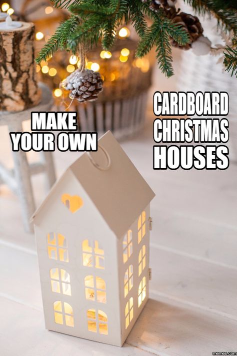 Create your own Christmas village from cardboard. It's fun and you save a lot of money. Try these tips and video tutorials to get you started. Diy Christmas Village Houses, Cardboard Village, Christmas Village Diy, Cardboard Box Houses, Christmas Cardboard, Paper House Template, Amazing Christmas Trees, Diy Christmas Village, Christmas Village Houses