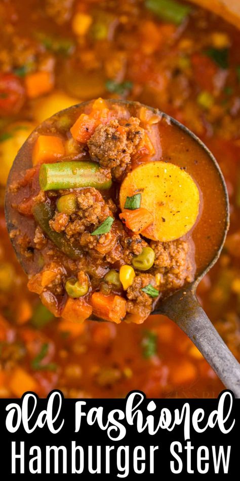 Hamburger Beef Stew, Easy Stew Recipes, Ground Beef Potatoes, Beef Stew With Dumplings, Stew Recipes Crockpot, Ground Beef Stews, Hamburger Vegetable Soup, Hamburger And Potatoes, Vegetable Stew Recipe