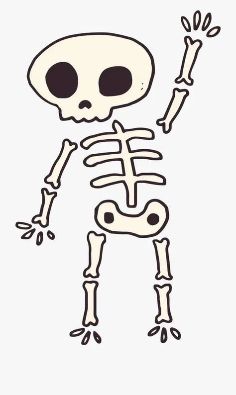 Skeleton Drawing Easy, Easy Halloween Drawings, Cartoon Skeleton, Skeleton Clipart, Skeleton Drawing, Skeleton Drawings, Skeleton Sticker, Skeleton Illustration, Cute Skeleton