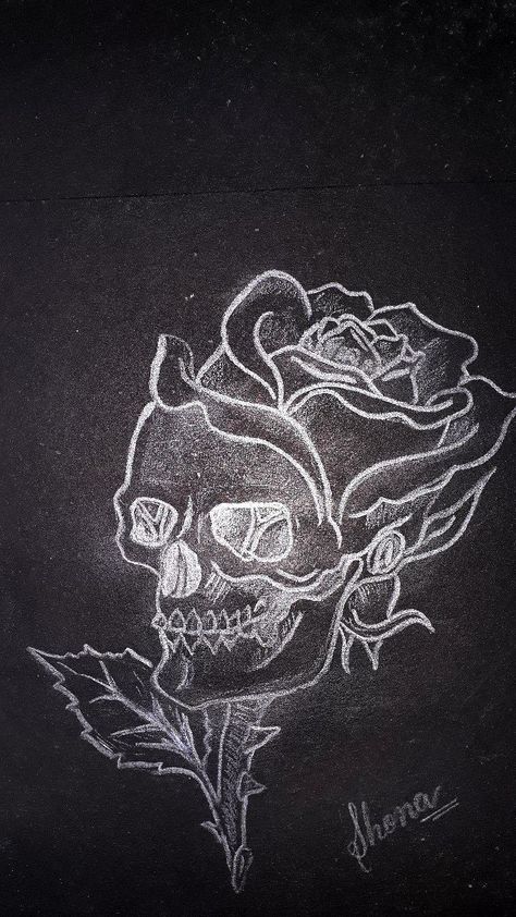 sonu draws skull sketch sketch on black paper aesthetic roses Black Paper Aesthetic, Sketch On Black Paper, Paper Aesthetic, Paper Sketch, Skull Sketch, Aesthetic Roses, Black Paper, Roses, Sketch