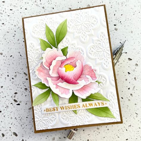 My Paper Epiphany: One Last Altenew Card for '22 Goodbye Cards, I Love To Read, Altenew Cards, Ink Blending, Easter Lily, Snow Tree, Honey Bee Stamps, Impression Obsession, Spellbinders Cards