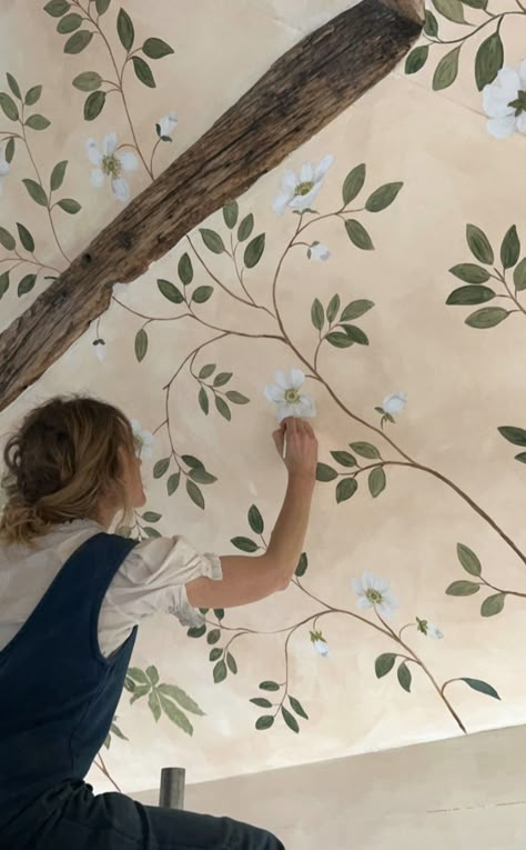 Tess Newall, Ceiling Murals, Mural Painting, Dream House Decor, Architectural Digest, Garden Room, Creative Decor, Dream Home Design, The Ceiling