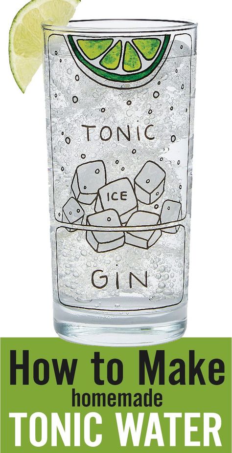 Learn how to make tonic water the easy way. A fun way to enjoy cocktails and impress your guests. Made from citrus, barks, herbs, spices and simple syrup. Perfect for gin and tonic cocktails. Plus it's vegan and gluten free. Made with tonic kit from /uncommongoods/ #sp - http://www.platingpixels.com Homemade Tonic Water, Tonic Water Recipe, Tonic Cocktails, Gin Drink Recipes, Tonic Syrup, Homemade Soda, Gin Tasting, Gin Recipes, Gin Drinks