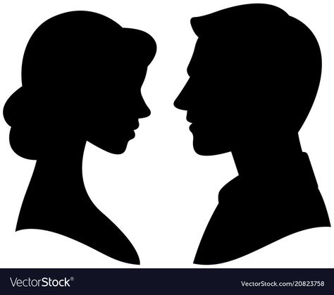 Man Woman Silhouette, Man And Woman Silhouette, Silhouette Head, Face Silhouette, Profile Drawing, Circuit Ideas, Man Illustration, Vector Silhouette, Best T Shirt Designs