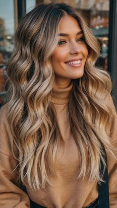 Achieve the perfect bronde haircolor with this summer-inspired guide for brunettes looking to add dimension and depth Discover the hottest trends like sandy money.... Fall Hair Dirty Blonde, Hair Colours 2025 Trends, Fall Hair Blonde And Brown, Fall Hair Inspo For Blondes, Hair Color Ideas For Brunettes With Blonde, Fall Blonde Hair Ideas, Champagne Highlights On Brown Hair, Long Hair Fall 2024, On Trend Hair 2024