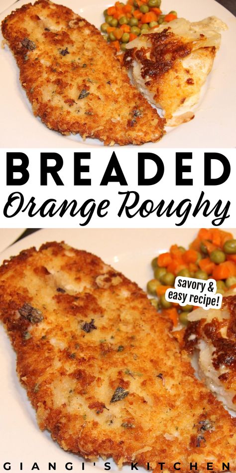 breaded orange roughy Fried Orange Roughy, Recipes For Orange Roughy Fish, How To Cook Orange Roughy Fish, Orange Roughy Recipes Baked Healthy, Air Fryer Orange Roughy, Orange Ruffy Recipes, Orange Roughy Recipes Pan Seared, Orange Roughy Recipes Air Fryer, Roughy Fish Recipe