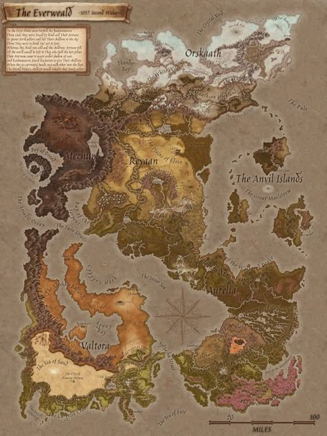 The Everweald, an Inkarnate world map (6K) : dndmaps The Fantasy World Map, Fantasy World Building Maps, Fantasy Map Inkarnate, Imaginary Maps World, Dnd Fantasy Map, D&d World Map, Dnd World Ideas, Fantasy Map Design, Fantasy Map World