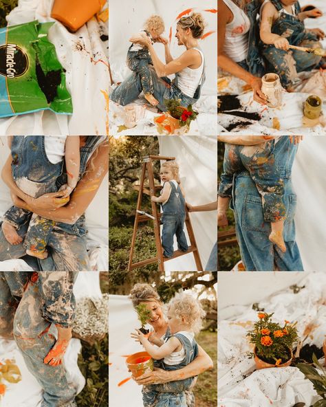 What a fun and messy shoot! 🥹❤️ when I found out Samantha is an artist I knew this trendy shoot would be perfect for her! Although it was a chaotic shoot, I love when a toddler is just being a toddler because you truly get the best shots! Love seeing all the mommy and me painting sessions and their twists! We painted flower pots instead of canvases! 🎨🖌️🪜🌻 #tampaphotographer #stpetephotographer #mommyandme #artistsoninstagram #mommyandmephotoshoot #motherhoodphotography #creativephotography #... Spring Mommy And Me Photo Shoot, Paint Family Photoshoot, Maternity Paint Photoshoot, Family Paint Photoshoot, Paint Photoshoot Kids, Mommy And Me Painting Photoshoot, Mom And Twins Photography, Mommy And Me Painting, Painting Photoshoot Ideas