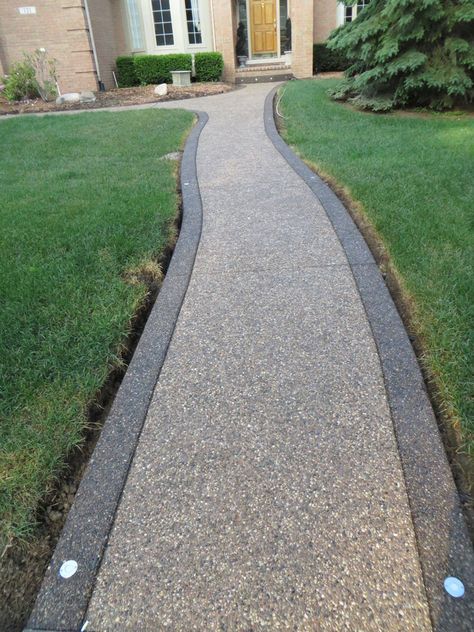 Exposed Aggregate - Stamped Concrete Specialists Inc Exposed Aggregate Patio, Aggregate Patio, Exposed Aggregate Driveway, Basement Entry, Aggregate Driveway, Exposed Aggregate Concrete, Aggregate Concrete, Exposed Aggregate, Concrete Walkway