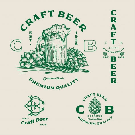 Retro Beer Design, Pub Logo Design, Brewery Logo Design, Beer Branding Design, Craft Beer Logo, Beer Logo Design, Bio Logo, Beer Graphic Design, Pub Logo