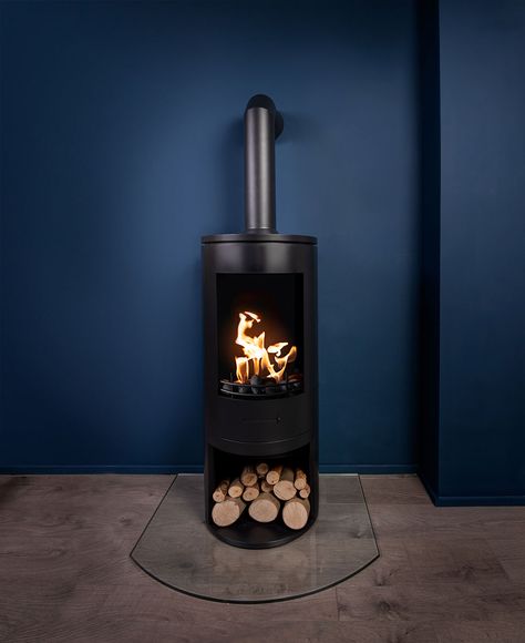 Cylinder Log Burner, Bioethanol Stove, Modern Log Burners, Large Stove, Gel Fireplace, Bio Ethanol Fireplace, Log Burner Living Room, Wood Burners, Log Burning Stoves