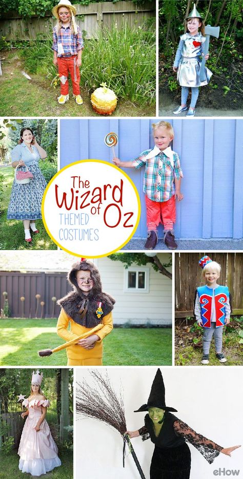 Get the whole family to dress up as all the infamous characters of Wizard of Oz! From the cowardly lion to Glinda the Good Witch, you can DIY all these costumes yourself to fit everyone in the family perfectly. We just love this group costume! http://www.ehow.com/way_5439382_diy-wizard-oz-costumes.html?utm_source=pinterest.com&utm_medium=referral&utm_content=curated&utm_campaign=fanpage Diy Wizard Of Oz Costumes, Wizard Of Oz Lion Costume, Wizard Of Oz Diy, Wizard Of Oz Costumes Diy, Wizard Of Oz Costumes, Wizard Of Oz Lion, Oz Wizard, Wizard Of Oz Costume, Family Costumes Diy