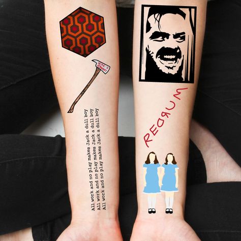 Tattoo Stephen King Tattoos, The Shining Movie, David Tattoo, Horror Tattoos, Horror Movie Tattoos, Movie Tattoo, Movie Tattoos, King Tattoos, Custom Temporary Tattoos