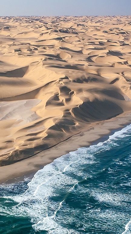 Namib Desert, Africa Travel, Sand Dunes, In The Desert, Places Around The World, Aerial View, Ocean Waves, Amazing Nature, Wonderful World