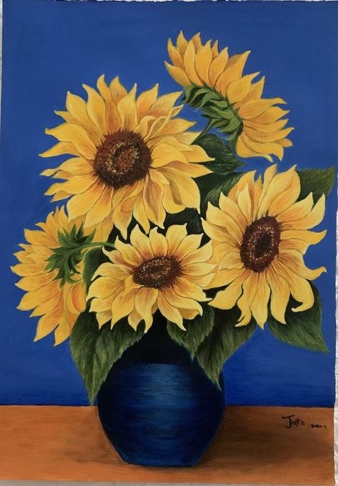 Sunflower Clock, Sunflower Images, Sunflower Vase, Art Shed, Sunflower Drawing, Sunflowers And Daisies, Boho Art Drawings, Flow Painting, Flower Painting Canvas