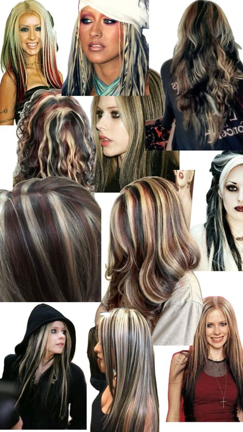 Early 2000s Hair Highlights, Early 2000s Hair Color, 2000s Hair Color, Early 2000s Hair, Multi Textured Hair, 2000s Hair, Early 2000s, Hair Highlights, Textured Hair