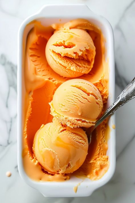 This easy orange sorbet is so tasty and refreshing! With just 4 ingredients, you'll have a homemade treat no one can resist. Sorbet Aesthetic, Orange Sorbet Recipe, Orange Gelato, Sunday Bread, Ice Cream Lab, Frozen Treats Recipes, Ice Cream Wallpaper, Sorbet Is, Italian Gelato