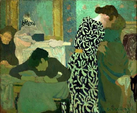 Édouard Vuillard (1868 – 1940) - The Flowered Dress 1891 Eduardo Vuillard, Les Nabis, Maurice Denis, Figurative Kunst, Flowered Dress, Edouard Vuillard, William Adolphe Bouguereau, Pierre Bonnard, 19th Century Paintings