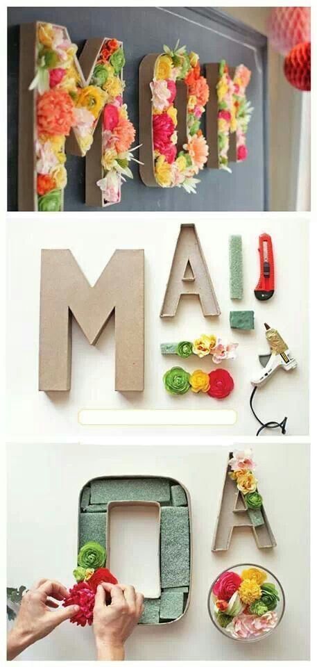 A roundup of the best Mother's Day pins to create the dreamiest brunch ever including this great decor idea! Blooming Monogram, Carton Diy, Diy Monogram, Astuces Diy, Mothers Day Brunch, Things To Make, Mother's Day Diy, Mors Dag, Deco Floral