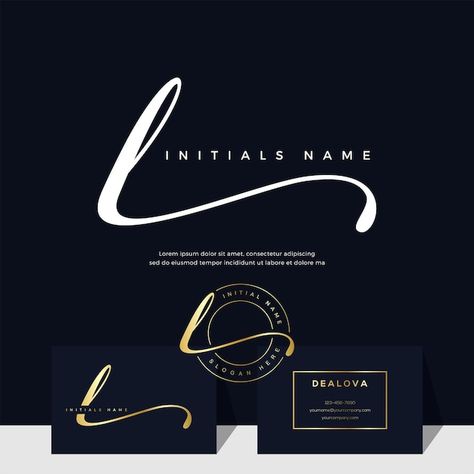 Vector simple elegant initial handwritin... | Premium Vector #Freepik #vector #l-logo #signature-logo #luxury-letter #calligraphy-logo L Logo Design Ideas, L Logo Design Letter, Letter L Logo Design, L Letter Logo, Ll Logo, Letter L Logo, Letter Calligraphy, Design With Letters, L Logo