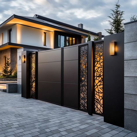 Main Gate Ideas, Contemporary Gates, House Structure Design, House Front Door Design, Home Gate Design, Main Gates, Gate Designs Modern, Home Gate, House Main Door