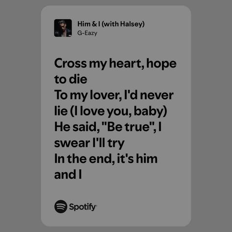 Him & I (with Halsey) Halsey Him And I, Halsey 2017, Halsey And G Eazy, Him And I, G Eazy, Halsey, Spotify Song, I Love You, Love You