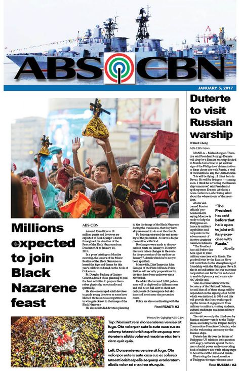 ABS-CBN is a news network in the Philippines and I'm attempting to design a newspaper using THEIR content. Editorial Article Example, English Newspaper Articles, Magazine Examples, Comic Strip Template, Pranks Pictures, Boyfriend Pranks, Newspaper Layout, Newspaper Front Pages, English Newspapers