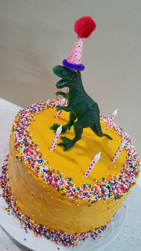 Sprinkle Dinosaur Cake, Dinosaur Sprinkle Cake, Simple Dino Cake, Diy Dino Cake, Dinosaur Cake Diy, Homemade Dinosaur Cake, Simple Dinosaur Cake, Diy Dinosaur Cake, 22nd Birthday Cakes