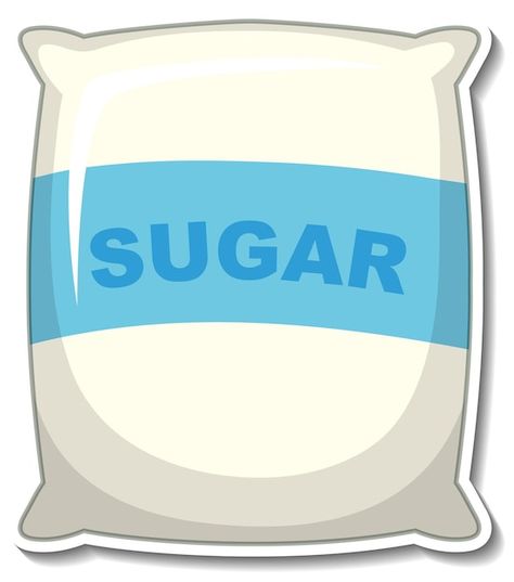 Free vector sugar bag package sticker on... | Free Vector #Freepik #freevector #svg-icons #cartoon-svg #clip-art #cartoon-drawing Granola Packaging, Package Sticker, Barbie Miniatures, Drawing Bag, School Labels, Bag Packaging, Preschool Worksheets, Recipe Book, Cartoon Drawings