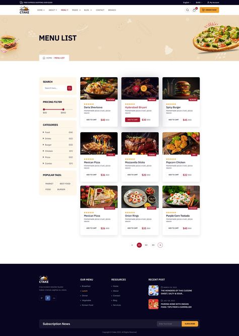 CTAKE - Restaurant Food Ordering System Figma Template Template Restaurant, Restaurant App, Food Order, Restaurant Order, Food Ad, Food And Restaurant, Figma Template, Digital Menu, Modern Restaurant