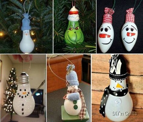 10 Insanely Easy Christmas Light Bulb Decorations and Ornaments ... Lightbulb Crafts, Light Bulb Crafts, Bulb Ornaments, Light Bulb Ornaments, Christmas Light Bulbs, Christmas Crafts To Make, Do It Yourself Crafts, Navidad Diy, Lightbulbs