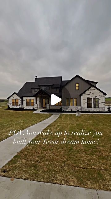 SWP Custom Homes on Instagram: "Another Texas stunner. Would you believe there are TWO kitchens, TWO living rooms, TWO primary suites? Multi-generational living at its best! #builder #texasbuilder #godley #granbury #texashomes # Texas #exteriordesign" Texas Exterior Home, Hgtv Dream House 2024, Texas Style Homes, Two Living Rooms, Generational Living, Texas Style, Texas Homes, April 22, House Colors