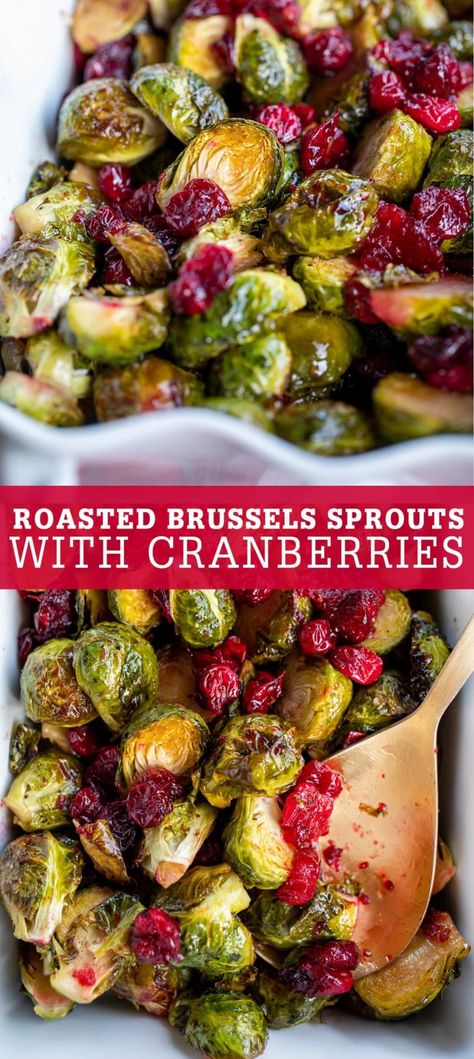 Brussel Sprouts Cranberries, Brussels Sprouts With Cranberries, Baked Brussel Sprouts, Balsamic Glaze Recipes, Roasted Sprouts, Savory Herb, Roasted Brussel, Roasted Brussels Sprouts, Sprout Recipes