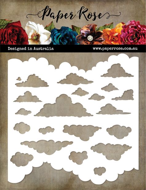 Stencils Cloud Stencil Template, Stencil Patterns Printable Design, Printable Stencil Patterns Templates, Cloud Pics, Stencils Design, Quilt Painting, Paper Petals, Mixed Media Stencils, Spray Paint Stencils