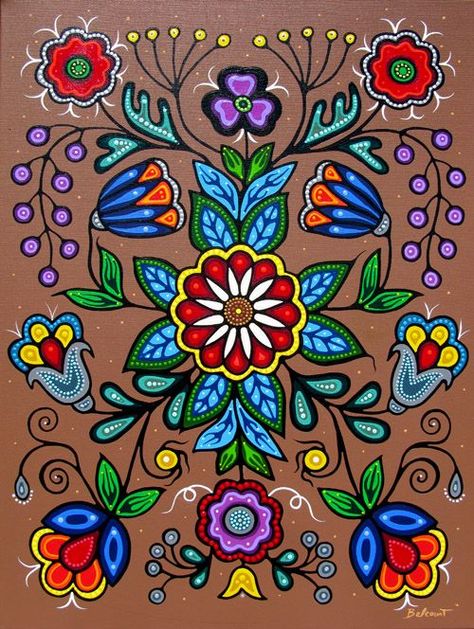 Native American Beading Patterns, Christi Belcourt, Native Beading Patterns, Folk Art Flowers, Beadwork Designs, Native Beadwork, Native Design, Nativity Crafts, Native American Beadwork