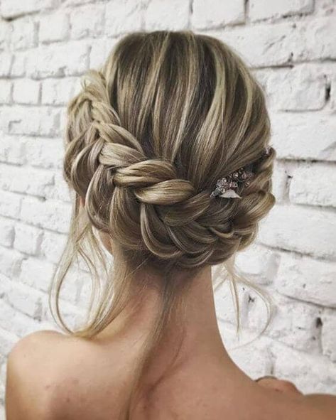 Loosened French BCrown Bridesmaid Hair Updo Braid, Braid Updo, Mom Hair, Bridesmaid Hair Updo, Wedding Hair Inspiration, Penteado Cabelo Curto, Braided Hairstyles For Wedding, Trending Hairstyles, Box Braids Hairstyles