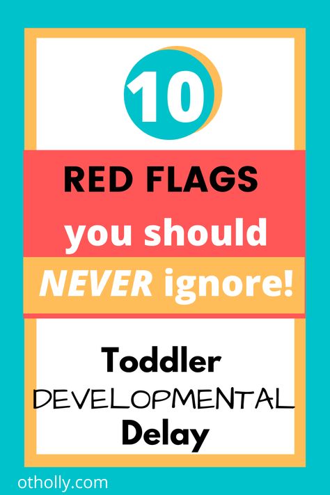 Does your toddler have a developmental delay? Find out 10 signs red flags you should never ignore from an Occupational therapist. Toddler developmental delay is something that every parent should be aware of. This occupational therapist breaks down 10 red flags for signs of developmental delay in 1 year olds, 2 year olds and 3 year olds. #developmentaldelay #toddlerdevelopment #occupationaltherapist Three Year Old Milestones, Language Development Activities, Late Bloomer, Pediatric Therapy, Developmental Delays, Developmental Stages, Toddler Development, Toddler Learning Activities, Red Flags