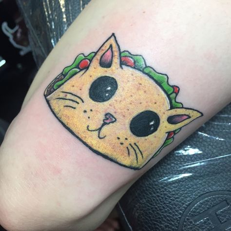 Tacocat Tattoo, Taco Cat, New Tattoo, Cat Tattoo, Print Tattoos, 40th Birthday, New Tattoos, Paw Print Tattoo, Tattoos And Piercings