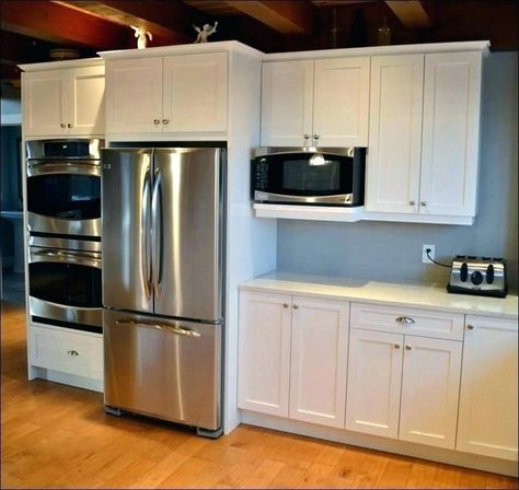 Kitchen Sink Wall No Window, Kitchen Sink With No Window, Kitchen Corner Storage, Free Standing Kitchen Pantry, Pantry Plans, Microwave Cabinet, Microwave Shelf, Oven Cabinet, Kitchen Wall Storage