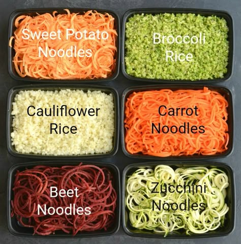 These Low Carb Low Calorie Veggie Substitutes are more filling, nutritious and delicious. They will keep your blood sugar stable and give you more energy. Replace pasta, rice and other grains with these! Low Carb Low Calorie, Pasta Substitute, Low Calorie Dinners, Pasta Rice, Low Carb Veggies, Low Carb Salad, Calorie Recipes, Low Carb Vegan, No Calorie Foods