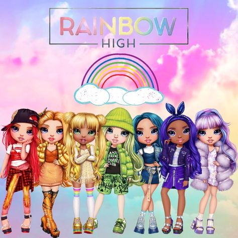 Rainbow High Pictures, Rainbow High Birthday Party, Rainbow Pictures, High Pictures, Rainbow Swirl, Rainbow High, Pinturas Disney, High Art, 30 Day Challenge