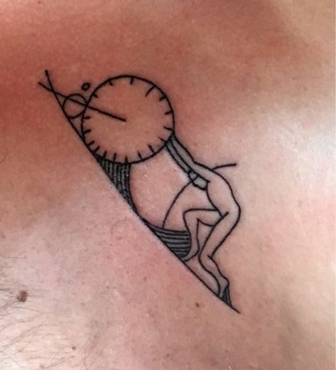 Sisyphus by Will at Coup de Grace tattoo Ocean Isle NC Sisyphus Tattoo, Grace Tattoo, Grace Tattoos, Artsy Tattoos, History Tattoos, Mythology Tattoos, Boy Tattoos, Custom Tattoo Design, Black Ink Tattoos