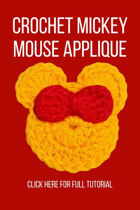 Learn how to Crochet Mickey Mouse Applique Mickey Mouse Crochet Pattern Free, Disney Crochet Applique Patterns, Crochet Crowd Mikey Tutorials, Mickey Mouse Coasters Crochet, Disney Princess Crochet Appliques, Crochet Mickey Applique, Crochet Laptop Case, Crochet Mickey Mouse, Mickey Mouse Pumpkin