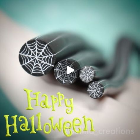 DIY Polymer Clay Jewelry on Instagram: "Boo!👋🏻 This is my old video tutorial on how to make polymer clay spiderweb canes! 😉🕸🕸🕸  . . . . . . . . . #polinacreations #polymerclay #handmade #clay #fimo #art #polymerclayart #clayart #polymerclayartist #handmadejewelry #polymer #sculpey #miniature #diytutorial #polymerclaycreations #sculpture #polymerclayearrings #spiderweb #polymerclayjewelry #fimoclay #earrings #kawaii #fimocreations #diy #craft #polymerclaytutorial #polymerclaycanes #fimoart #claycreations #halloween" Halloween Polymer Clay Canes, Polymer Clay Halloween Miniatures Diy, Fimo Halloween Ideas, Polymer Clay Halloween Earrings, Halloween Polymer Clay Ideas, Fimo Halloween, Halloween Polymer Clay, Clay Idea, Fimo Art