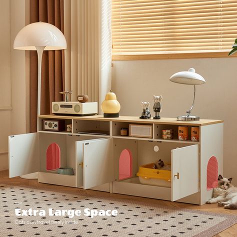 Cat Station, Cat Litter Box Ideas, Litter Box Ideas, Cat Litter Box Enclosure, Litter Box Enclosure, Wood Cat, Ikea Diy, Cat Litter Box, Cat Diy