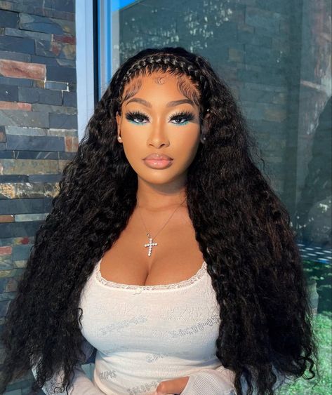 Teal Makeup, Birthday Makeup Looks, Natural Glam Makeup, Hd Lace Wigs, Frontal Wig Hairstyles, Prom Eye Makeup, Prom Makeup Looks, Brown Skin Makeup, Closure Wigs