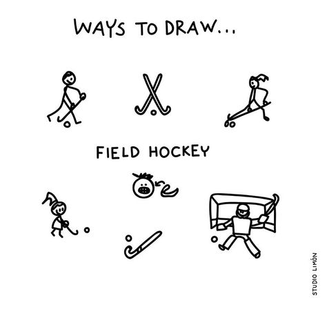 Sporty Tuesday. 🏑 Word of day 33 Field Hockey Tattoo Ideas, Sports Drawing Ideas, Hockey Illustration, Word Of Day, Hockey Drawing, Hockey Tattoo, Field Hockey Girls, Hockey Goals, Field Hockey Sticks